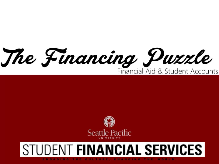 the financing puzzle