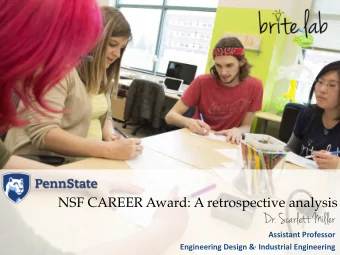 Dr. Scarlett Miller  Assistant Professor Engineering Design &amp; , Industrial Engineering  From