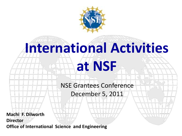 international activities at nsf