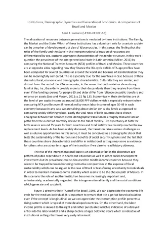 Institutions, Demographic Dynamics and Generational Economics: A comparison of  Brazil and Mexico
