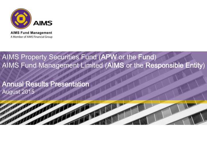 aims property securities fund apw apw or the fund fund