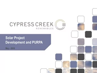 Solar Project  Development and PURPA May  2016  1  Utility Scale Solar Development  Missouri