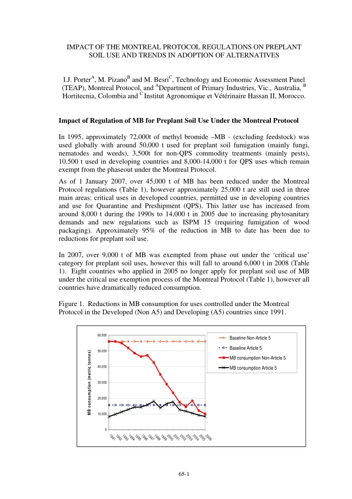 impact of the montreal protocol regulations on preplant