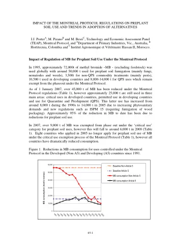 IMPACT OF THE MONTREAL PROTOCOL REGULATIONS ON PREPLANT  SOIL USE AND TRENDS IN ADOPTION OF