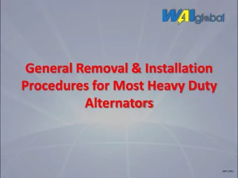 Alternators  MAY 2012  A.  Removal Procedures  Mark the wire as BAT  1.  Disconnect negative