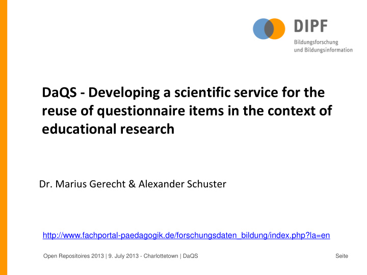 daqs developing a scientific service for the