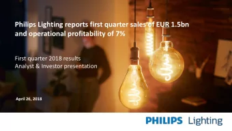 and operational profitability of 7%  First quarter 2018 results  Analyst &amp; Investor