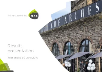 Results  presentation  New Waverley, Edinburgh, UK  Year ended 30 June 2016  1  TABLE OF CONTENTS