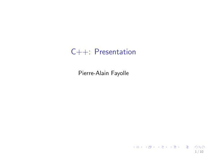 c presentation