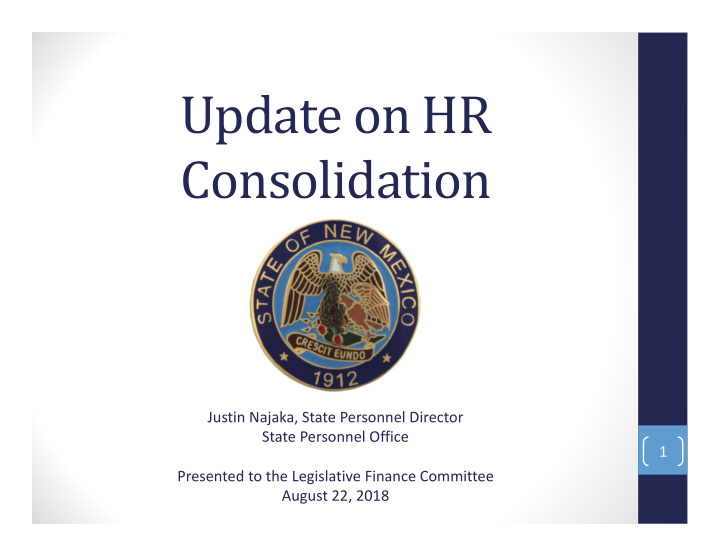 update on hr consolidation