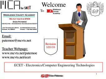 Welcome  . .  EP  Middlesex  To  County Academy  Middlesex County Academy  We put the E in STEM