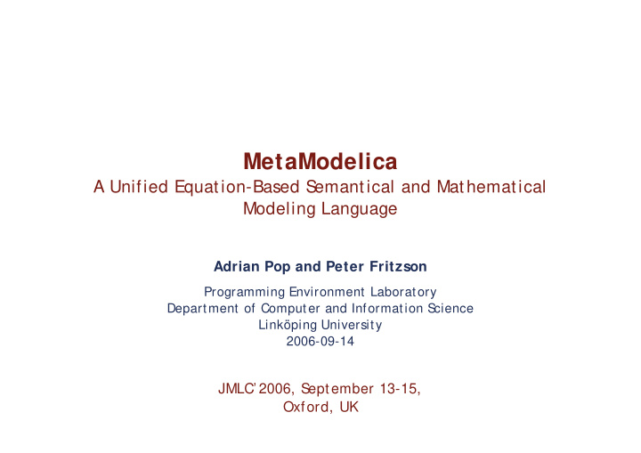 metamodelica