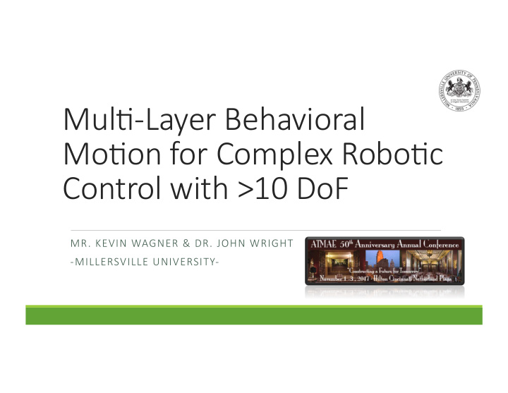 mul layer behavioral mo on for complex robo c control