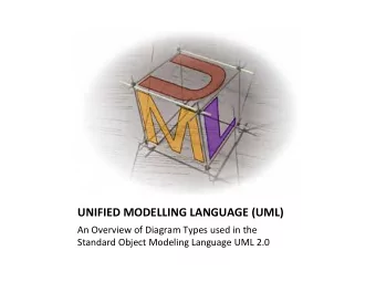 UNIFIED  MODELLING  LANGUAGE  (UML)    An  Overview  of  Diagram  Types