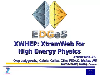 XWHEP: XtremWeb for  XWHEP: XtremWeb for  High Energy Physics  High Energy Physics  XtremWeb 2.0