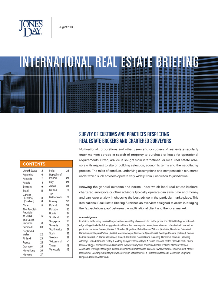 international real estate briefing