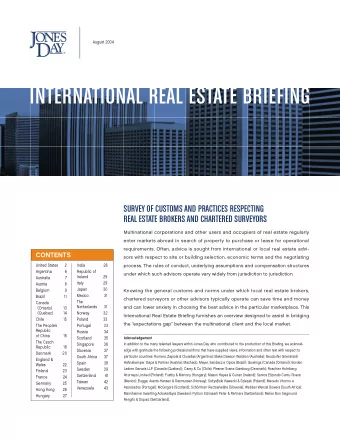 INTERNATIONAL REAL ESTATE BRIEFING  Acknowledgement  Associados (Portugal); McGrigors (Scotland);