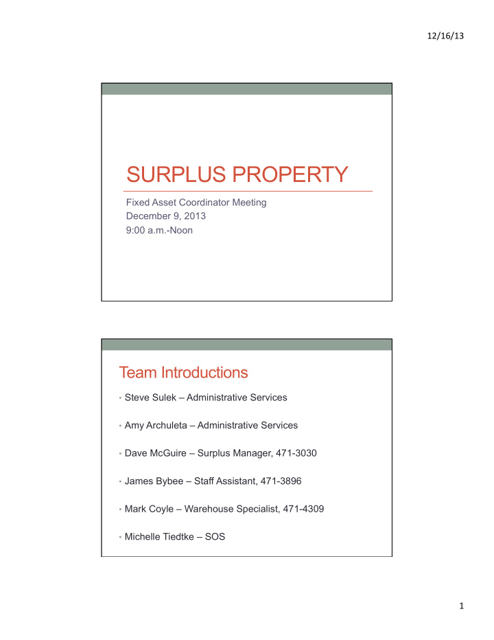 surplus property