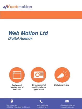 Web Motion Ltd  Digital Agency  Development of  Digital marketing  Design and  development of