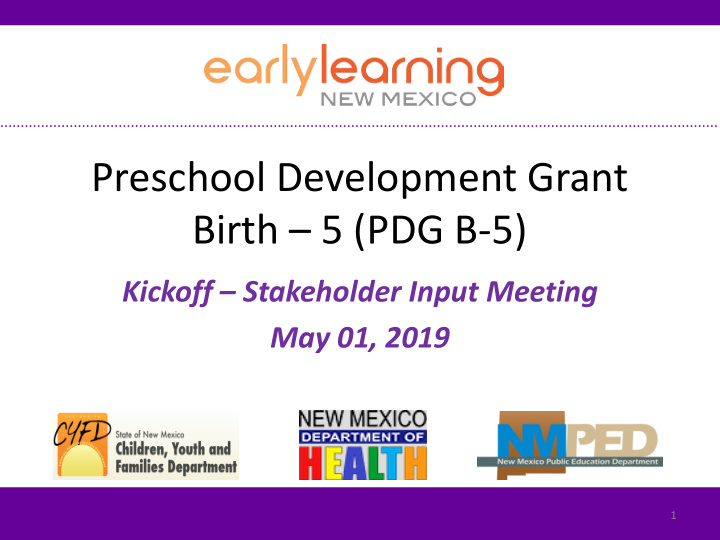 preschool development grant birth 5 pdg b 5