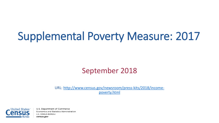 supplemental p poverty m y measu easure 2017 2017