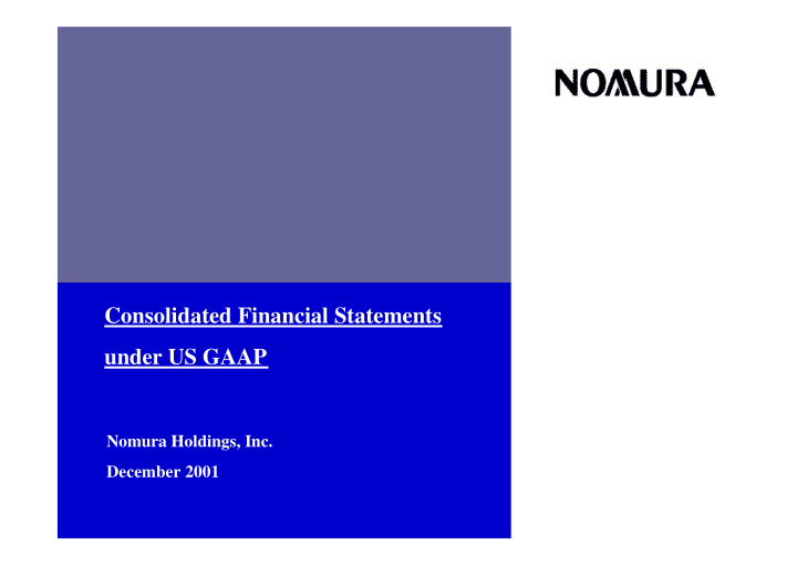 consolidated financial statements under us gaap