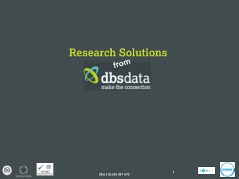 Research Solutions  m  o  r  f  1  dbs t 01245 397 570  Company History  1994  Established and