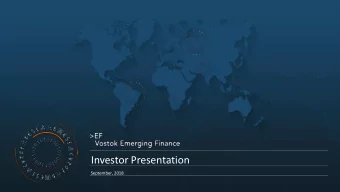 Investor Presentation  September, 2018  VEF Investor Presentation  Figures included in this