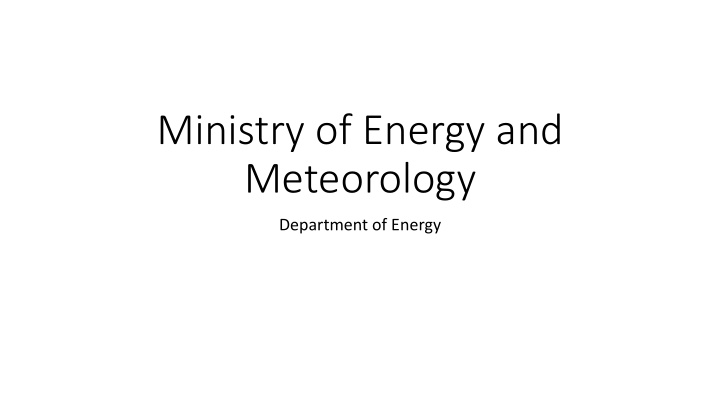 ministry of energy and meteorology