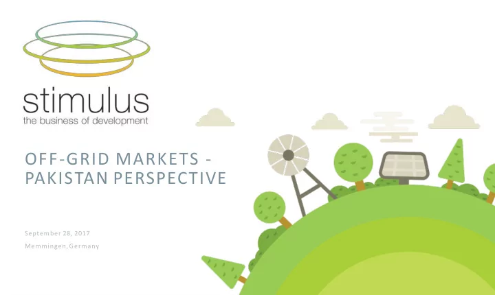 off grid markets pakistan perspective