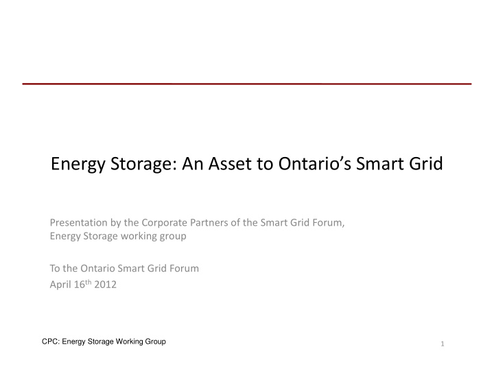 energy storage an asset to ontario s smart grid