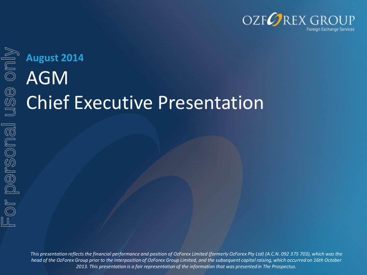 agm chief executive presentation
