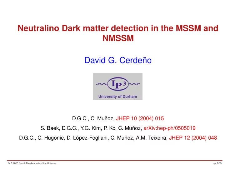 neutralino dark matter detection in the mssm and nmssm