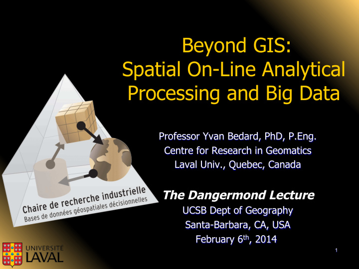beyond gis spatial on line analytical processing and big