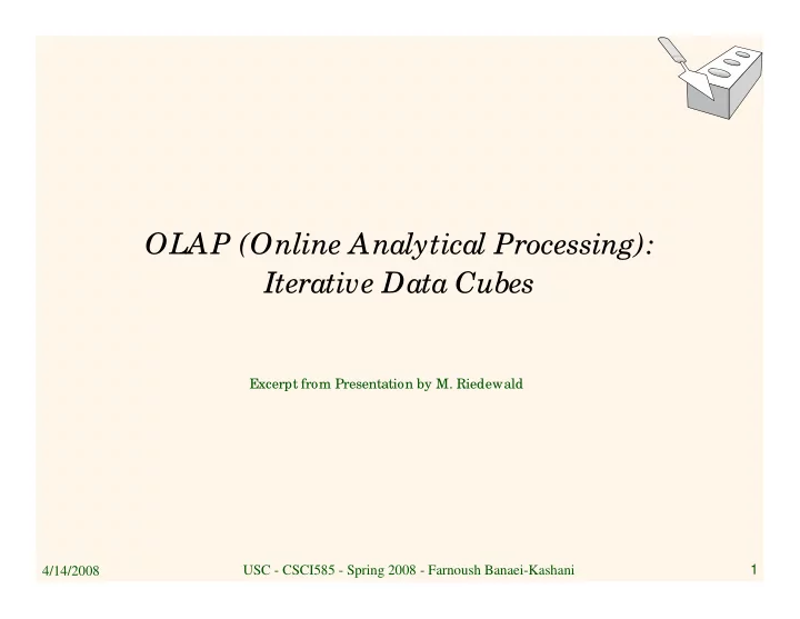 olap online analytical processing iterative data cubes