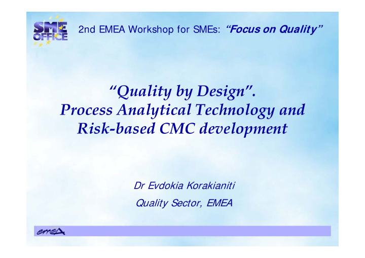 quality by design process analytical technology and risk