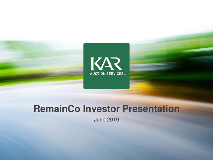 remainco investor presentation