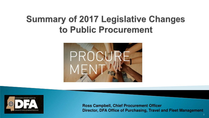 ross campbell chief procurement officer director dfa