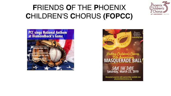 f riends o f the p hoenix c hildren s c horus fopcc f