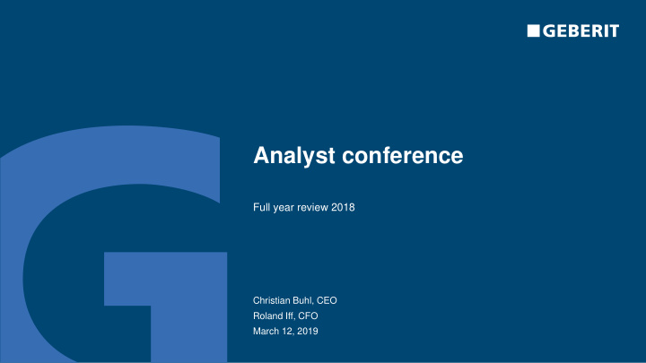 analyst conference