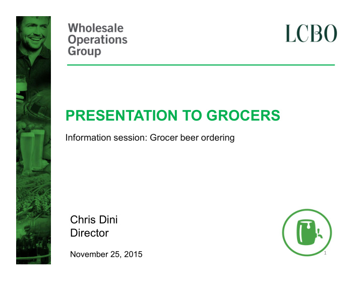 presentation to grocers