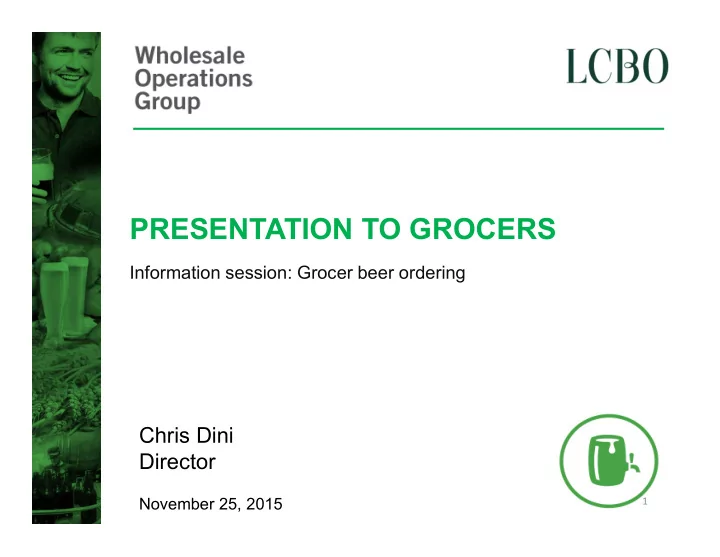 presentation to grocers