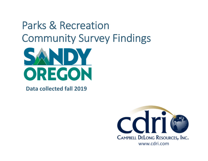 parks recreation community survey findings
