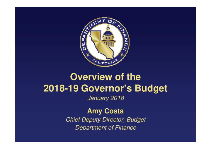 overview of the 2018 19 governor s budget