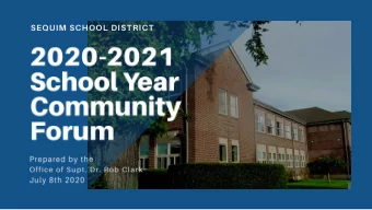 SEQUIM SCHOOL DISTRICT  Welcome