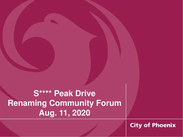renaming community forum