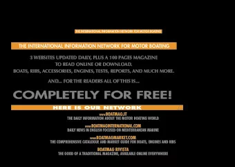 COMPLETELY FOR FREE!  HERE IS OUR NETWORK WWW. BOATMAG.IT  THE DAILY INFORMATION ABOUT THE MOTOR