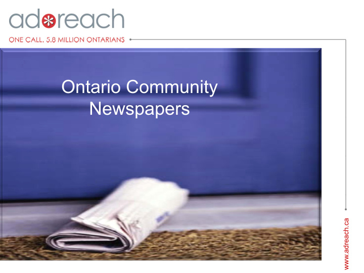 ontario community newspapers p p