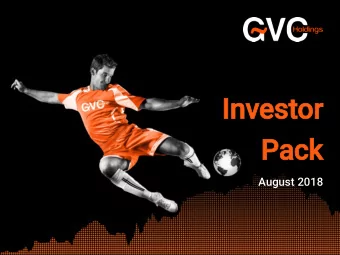 In  Investor  Pack  August 2018  Contents  Business Overview  Appendix  2018 Trading