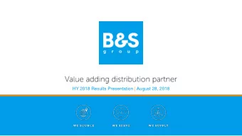 HY 2018 Results Presentation | August 28, 2018  1 Todays speakers  Bert Meulman, CEO  Gert van